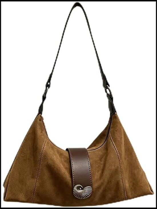 Handbags - Slouchy Suede Tote Hobo Bag Adjustable Shoulder Strap Vintage Minimalist